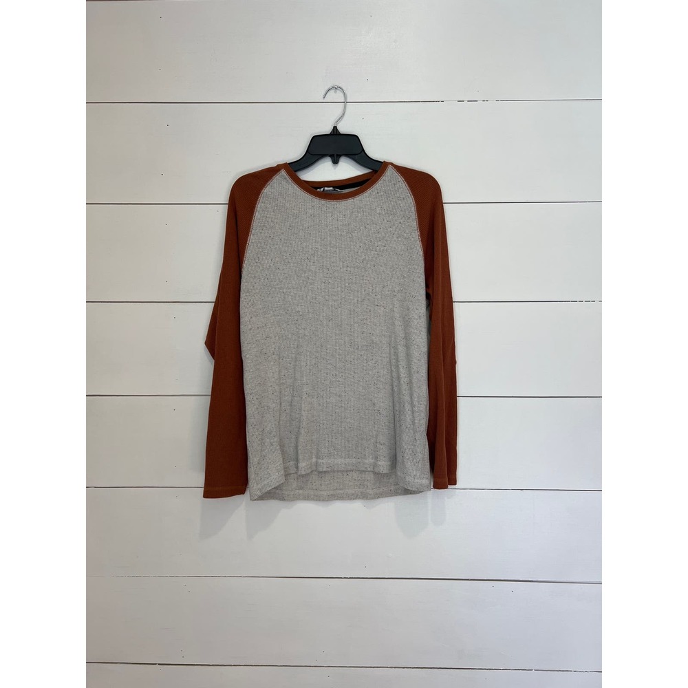 Mens‎ Distortion Beige / Orange Long Sleeve Thermal Shirt SZ M